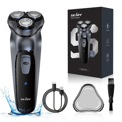 SEJOY Men' Electric Razor - Wet/Dry Shaver with Pop-Up Trimmer, 1-Hour Quick Charge, 3D Floating Head & LCD Power Display - Rechargeable - Shaver Suitable for Face & Body Hair