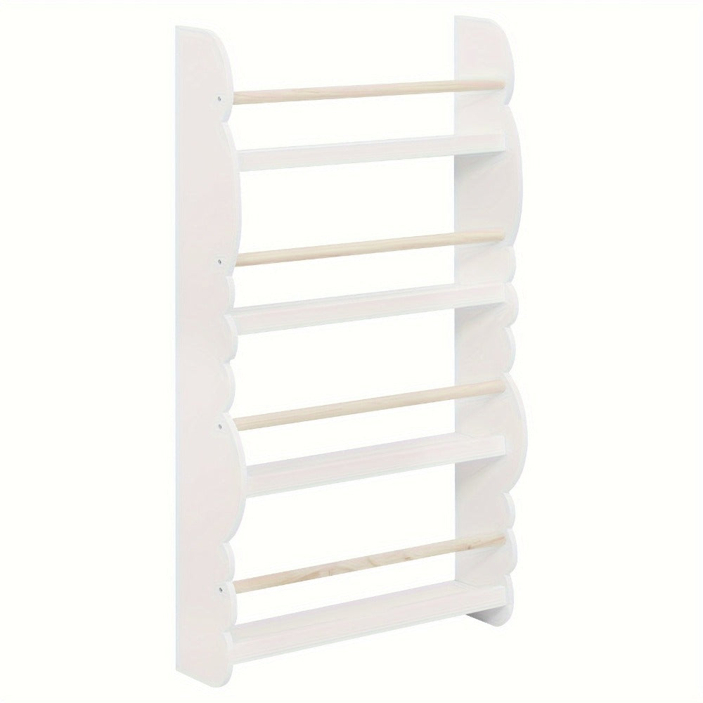 Green Cubby Bookshelf Ledge Freestanding – Pine E1 MDF Book Organiser Display Shelf for Kids Bedroom, Nursery, Living Room & Home Office | Children's Bookcase
