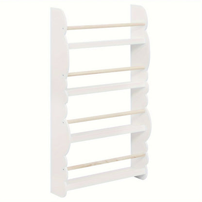 Green Cubby Bookshelf Ledge Freestanding – Pine E1 MDF Book Organiser Display Shelf for Kids Bedroom, Nursery, Living Room & Home Office | Children's Bookcase