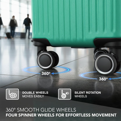 LUGG - Vacay 40cm Suitcase - 40x30x20cm without wheels - Ryanair Compatible - Underseat Size - Hard Shell ABS with Smooth 360° Wheels & Removable Wheels