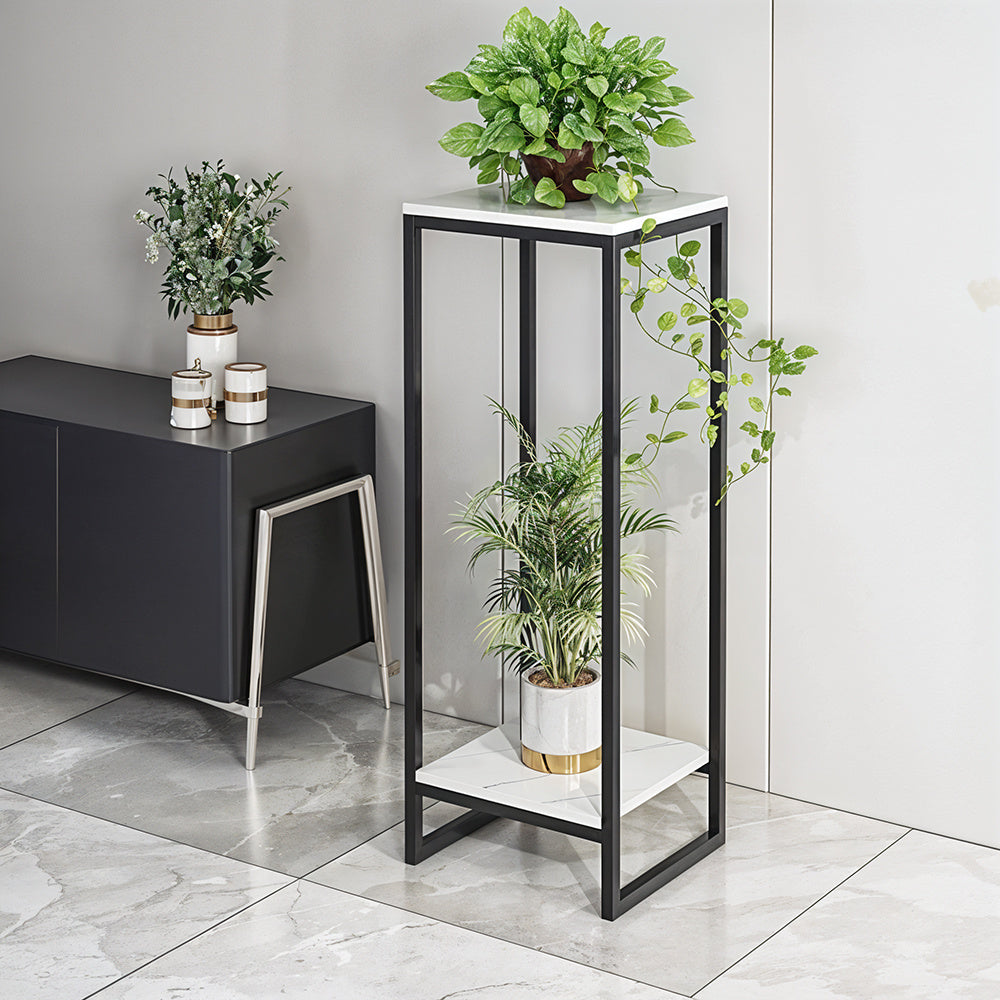2-Tier Metal Plant Stand Indoor & Outdoor – Space-Saving Multi-Layer Potted Plant Rack for Living Room, Balcony & Bedroom | Sturdy, Easy Assembly | Black or White