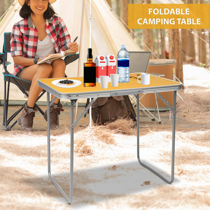 2.3ft Aluminum Folding Picnic Table | Lightweight & Portable Camping Table | Adjustable Height Outdoor Trestle Table for BBQ, Garden, Travel, & Events – Sturdy & Compact
