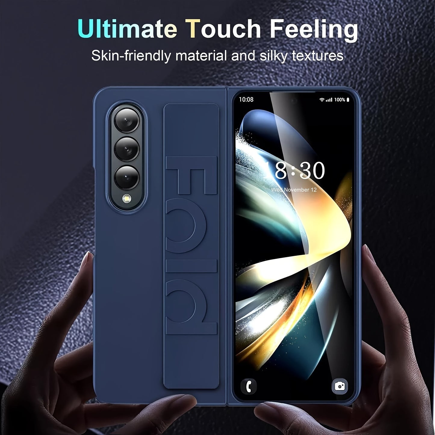 Phone Case - Wristband Anti-Slip Protective Flip Cover Case for Samsung Galaxy Z Fold 6, 5, 4, And 3