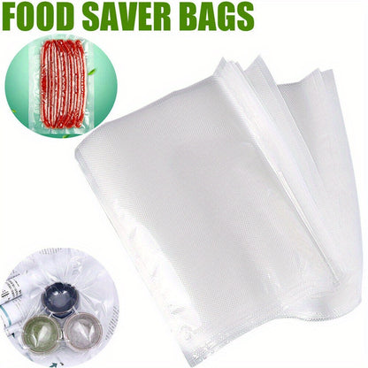 100pcs Food Vacuum Food Sealer Bags, Vacuum Freezer Storage Bag Thick Embossed Upgrade Seal Precut Bag Withstands Freezing