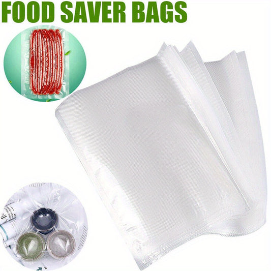 100pcs Food Vacuum Food Sealer Bags, Vacuum Freezer Storage Bag Thick Embossed Upgrade Seal Precut Bag Withstands Freezing