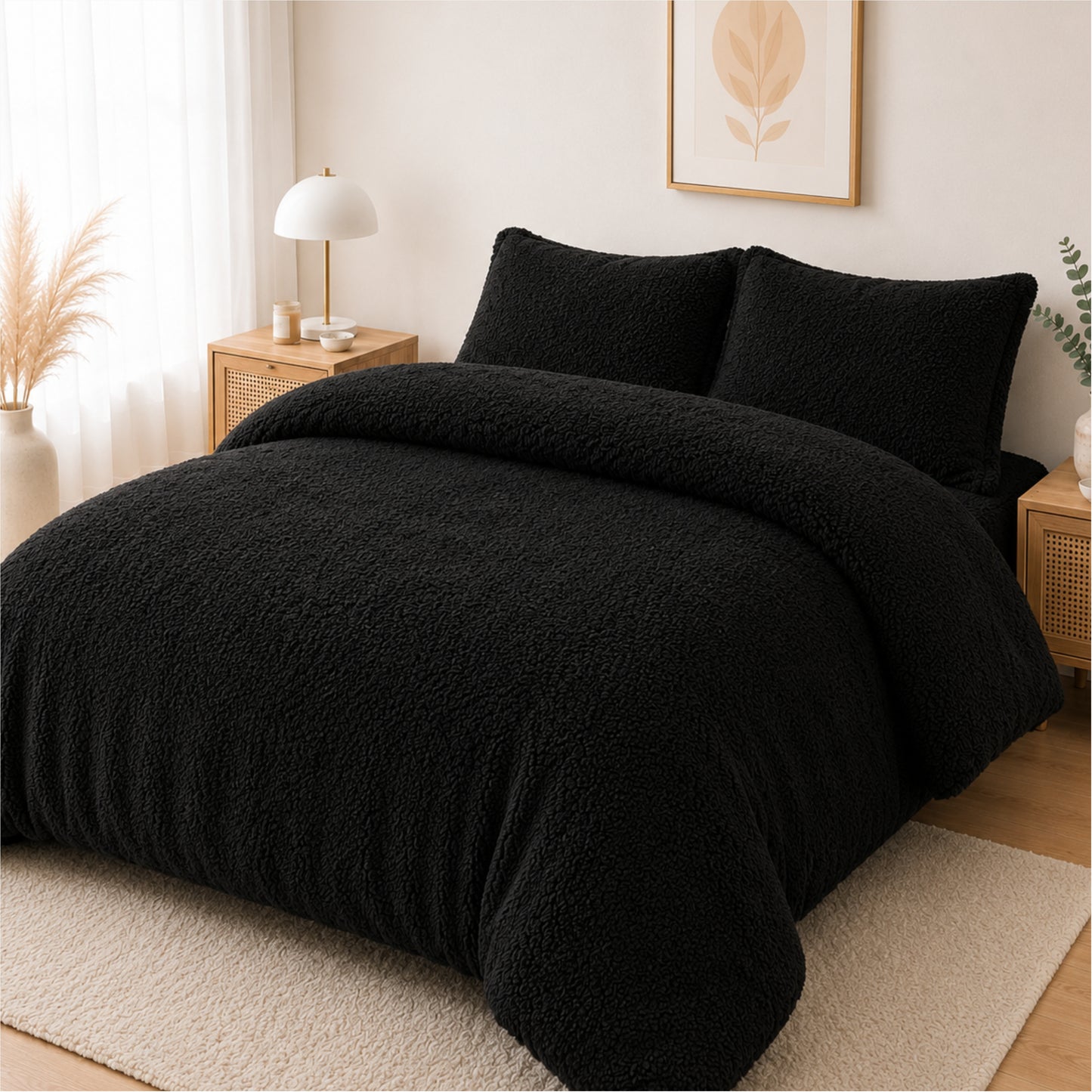 Duvet Cover Teddy Bear Fleece with Pillowcases in Single Double King Super King