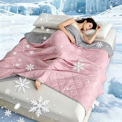 1pc Summer Cool Blanket, Cool Blanket. Suitable for Hot Sleepers, Lightweight Air-Cooled Quilt, Adult Heat Absorbing Soft And Breathable Smooth Cover. Solid Color, Brings Summer Comfort, Skin Friendly And Washable