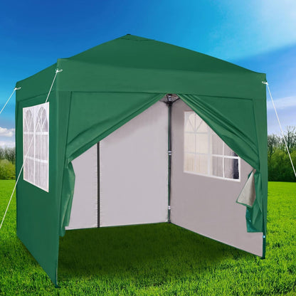 Pop-up Gazebo 2m x 2m With Sides Silver Protective Layer Waterproof Marquee Canopy