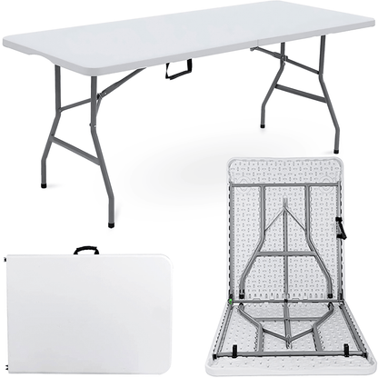 1.8M 6ft Heavy Duty Folding Table for Catering Camping Table Trestle for BBQ Picnic Party