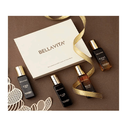 BellaVita Luxury Men's Perfume Gift Set 4x20ml EDP – CEO, Klub, Oud & G.O.A.T. Fragrance Sampler, Woody Citrus Oud Cologne for Men, Perfect Christmas Birthday Gift for Him