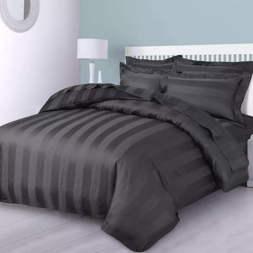 3pcs Microfiber Duvet Cover Set, Satin Striped Bedding Set, Soft Comfortable Duvet Cover, For Bedroom, Guest Room (1 Duvet Cover + 2*Pillowcase) – Single, Double, King, Super King Sizes