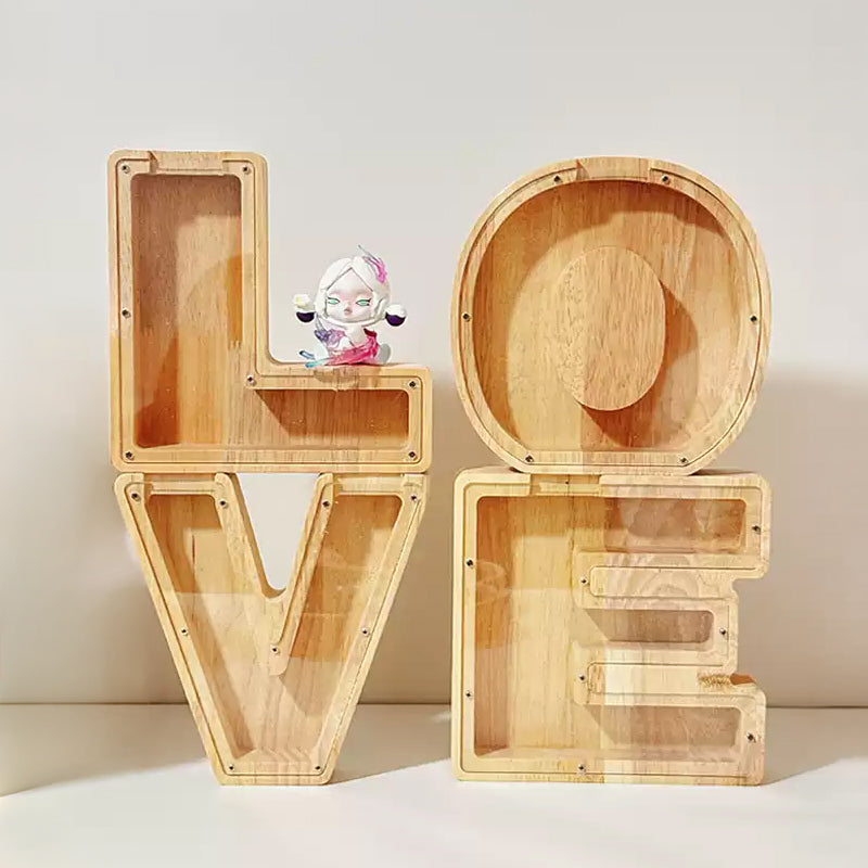 1 unique 18cm*18cm wooden letter jar - 26 creative A-Z letter storage containers, transparent design, birthday gift idea, home decoration, best friend gift, and functional holiday present.
