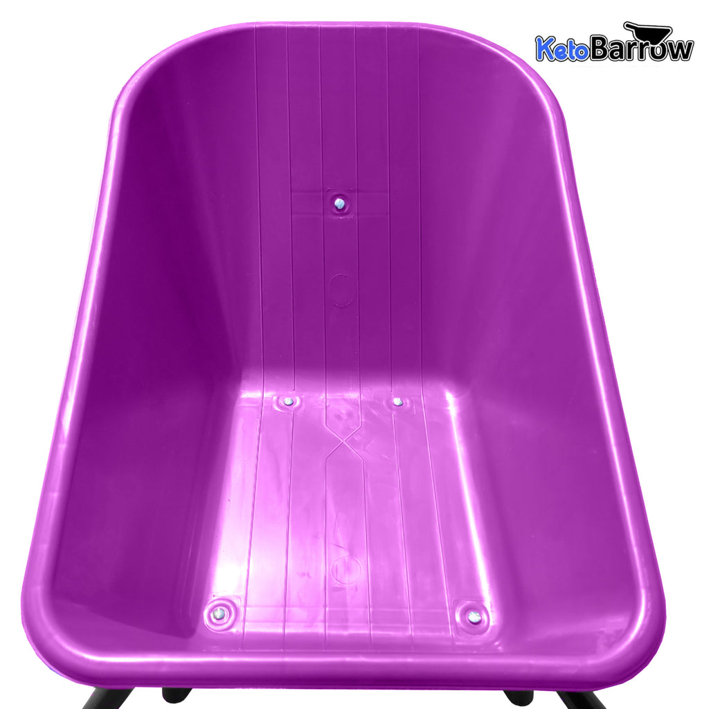 110 Litre Heavy Duty Plastic Wheelbarrow with Pneumatic Tyre & Galvanised Frame | 150kg Load | Purple | TaskBarrow