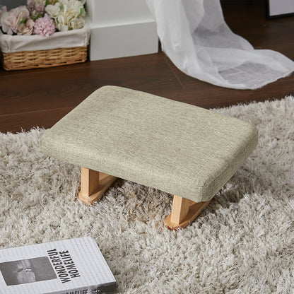 Small Linen Padded Stool Sofa Side Footstool Footrest Hallway Shoe Stool Living Room Bedroom Stool Seat