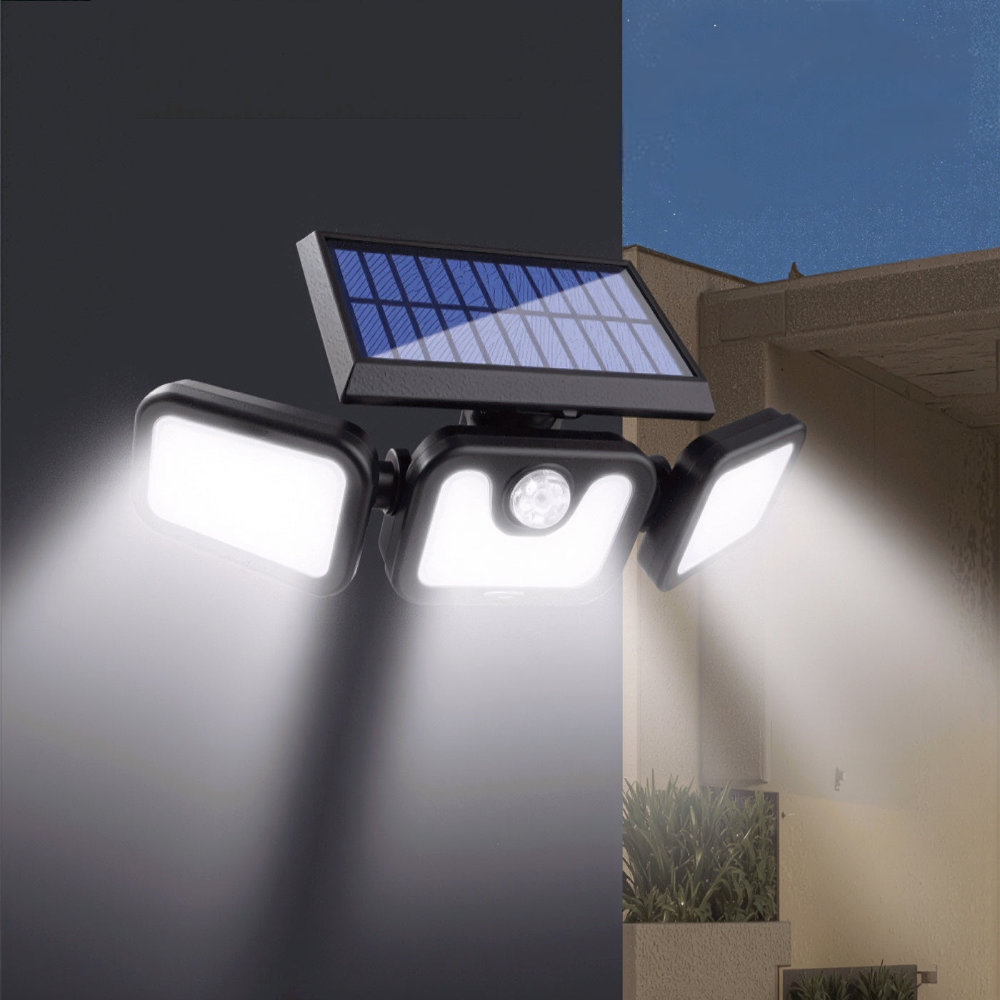 74LED Outdoor Wall Light, IP44 Waterproof, 3-Mode LED Motion Sensor Security Light, Outdoor Solar Light for Christmas, Halloween, Garage, Garden, Camping, Pathway, Yard, Porch.