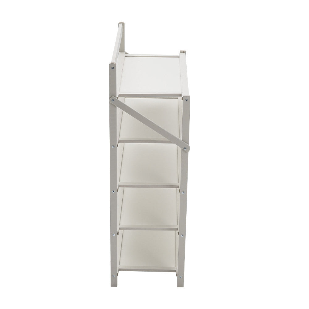 5 Tiers Bamboo Foldable Vertical Shoe Rack, Multifunctional Free Standing Shoe, Portable Space Saving Convenient Small Shoe Racks, Without Installation for Hallways Outdoor Entryway