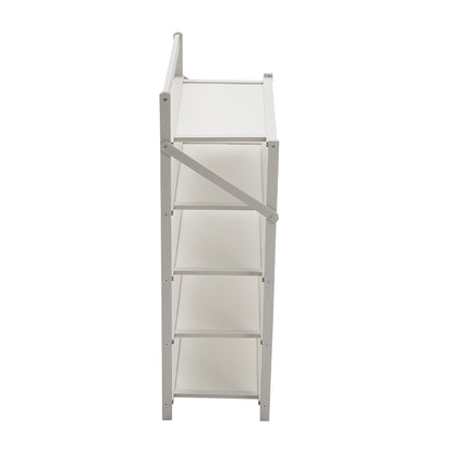5 Tiers Bamboo Foldable Vertical Shoe Rack, Multifunctional Free Standing Shoe, Portable Space Saving Convenient Small Shoe Racks, Without Installation for Hallways Outdoor Entryway