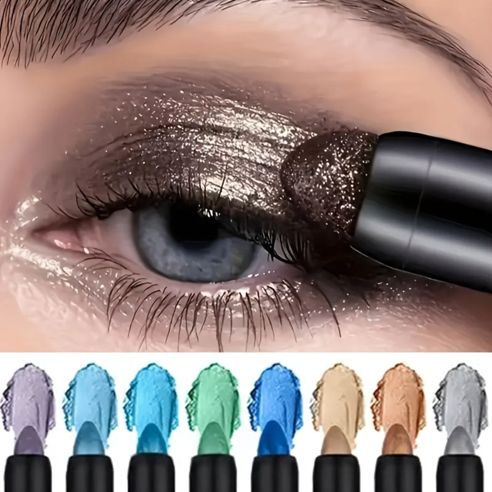 Colourful Shimmer Eyeshadow Pen Set 8 Piece – Glitter Eyeliner Gel Pens & Fluorescent Eye Makeup for Halloween, Christmas, Festivals & Party