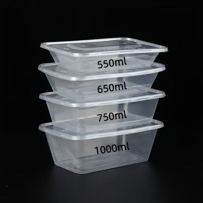Disposable Food Containers with Lids 750ml – 40/60/100 Pack Microwave & Dishwasher Safe Leak-Proof Boxes for Salads, Fruits & Meal Prep