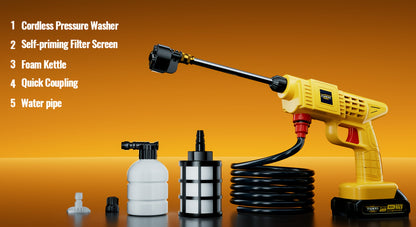 High Pressure Water Gun, Powerful Cleaning Tool for And Gardens, Portable Wireless Electric Cleaning Tool, Ergonomic Design, Durable Plastic, Portable High-Pressure Cleaning Machine for Car/ Fence/ Floor Cleaning And Watering, Is a Great Gift