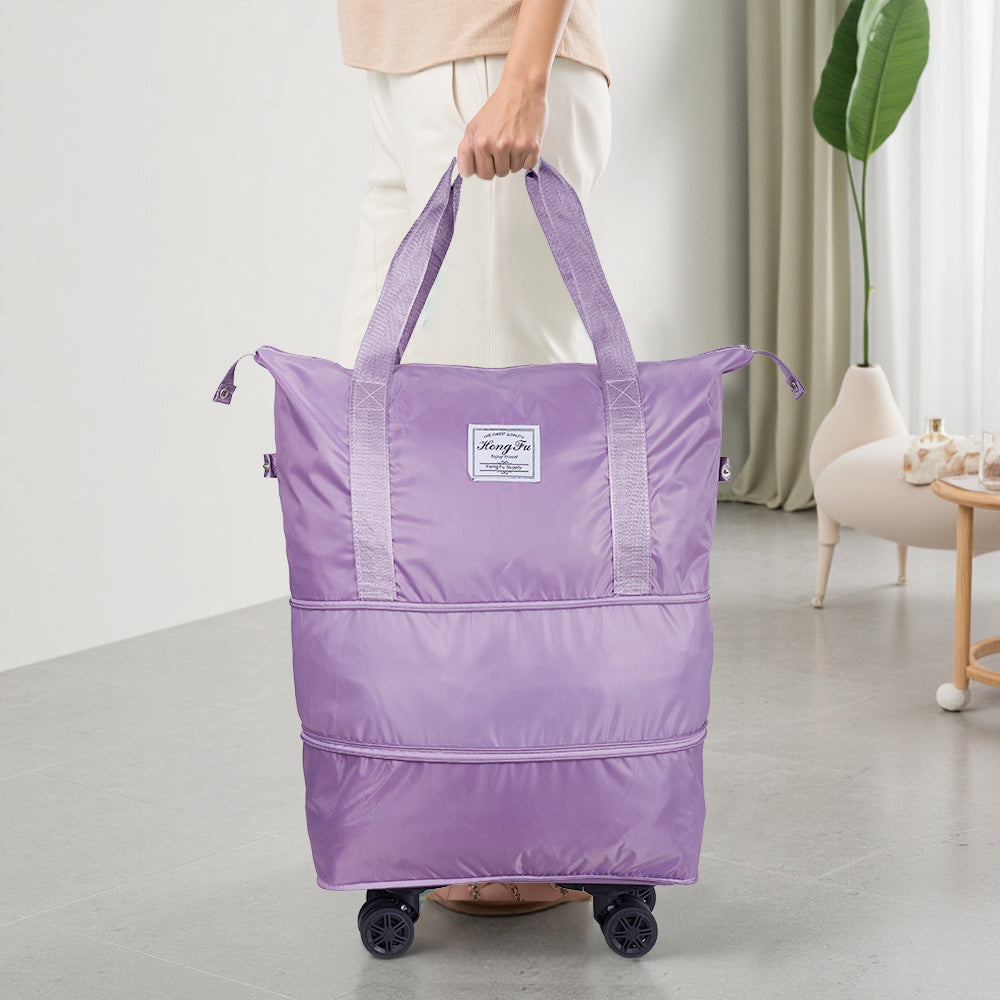 Travel Bag with Detachable Wheels, Expandable Duffel Bags for Women, Foldable Rolling Duffle Bag with Wheels, Carry on Luggage, Gift for Men Women Suitcases