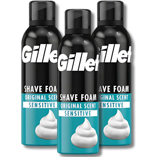 Pack of 3 - Gillette Classic Sensitive Skin Shaving Foam 200ml
