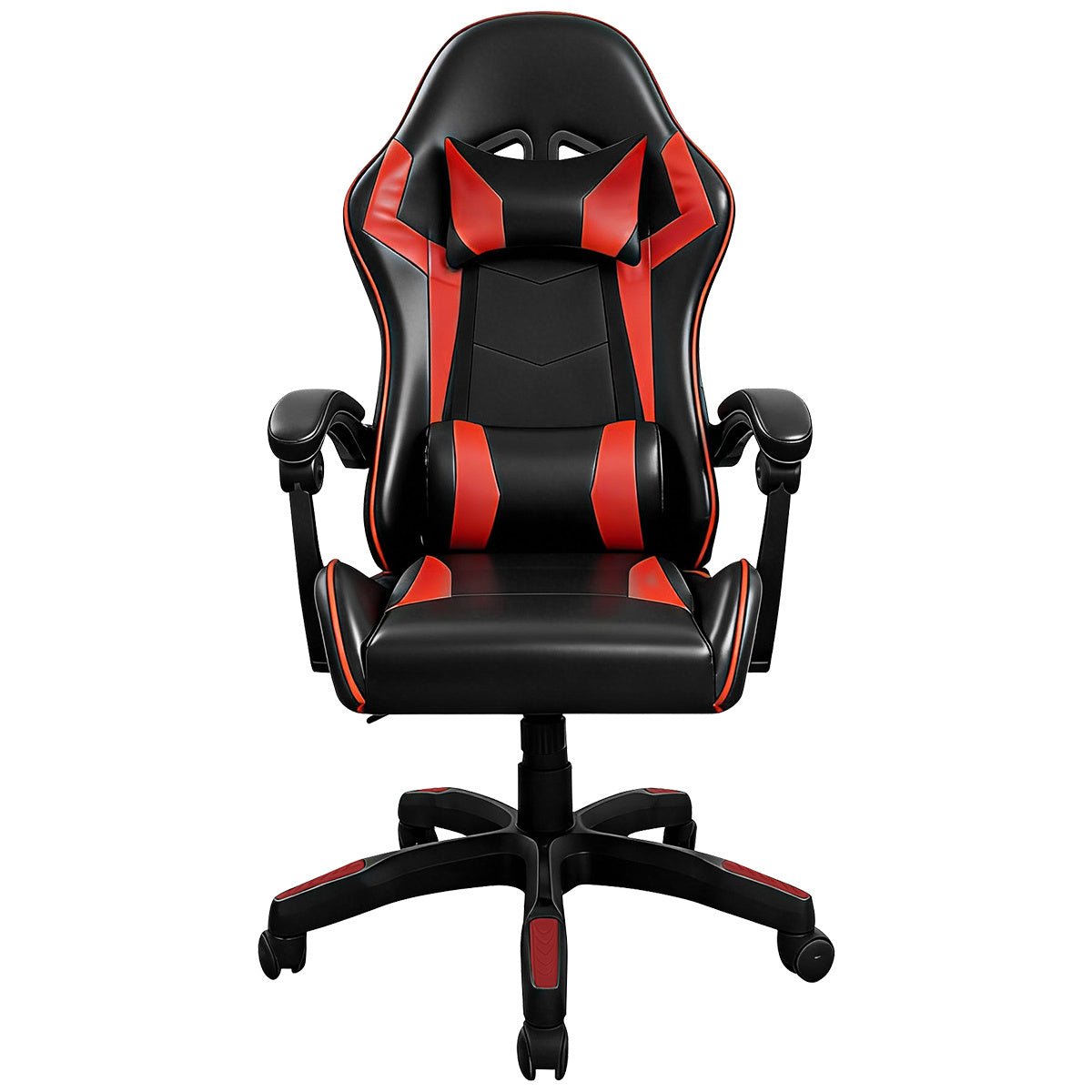 【Gaming Chair】 Ergonomic design Office Chair, height adjustable office chair, Lumbar Support+ headrest, 90° - 135° reclining gaming chair, white, red, gray
