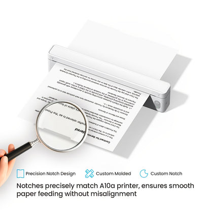 A10A Inkless Portable Printer, Wireless Thermal Printer for Travel Office Home School, Supports 21.59cm X 27.94cm And A4 Thermal Paper, Compatible with Phone Laptop
