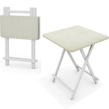 Portable Foldable Dining Table Kitchen Table Space Saving (only table), 70cm Square Small Coffee Table, Outdoor Camping Picnic Garden Home Writing Study Office Bedroom Gaming Table, Black/ White