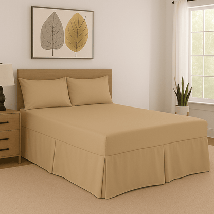 Base Valance Sheets Easy Care Plain Box Pleated Platform Bed Sheets in All Size