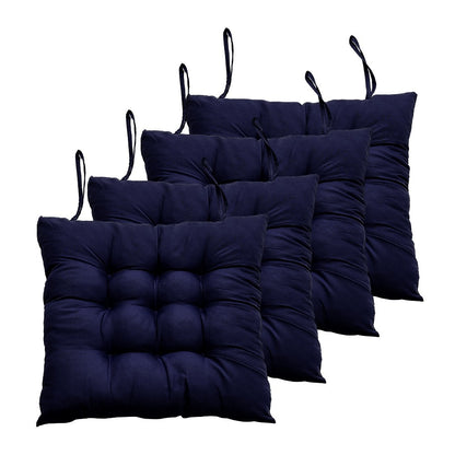 Seat Cushion Pads 4 Pack 40x40cm – Solid Colour Comfort Chair Pads for Office, Dining & Home, Prolonged Sitting Support in Purple & Dark Blue