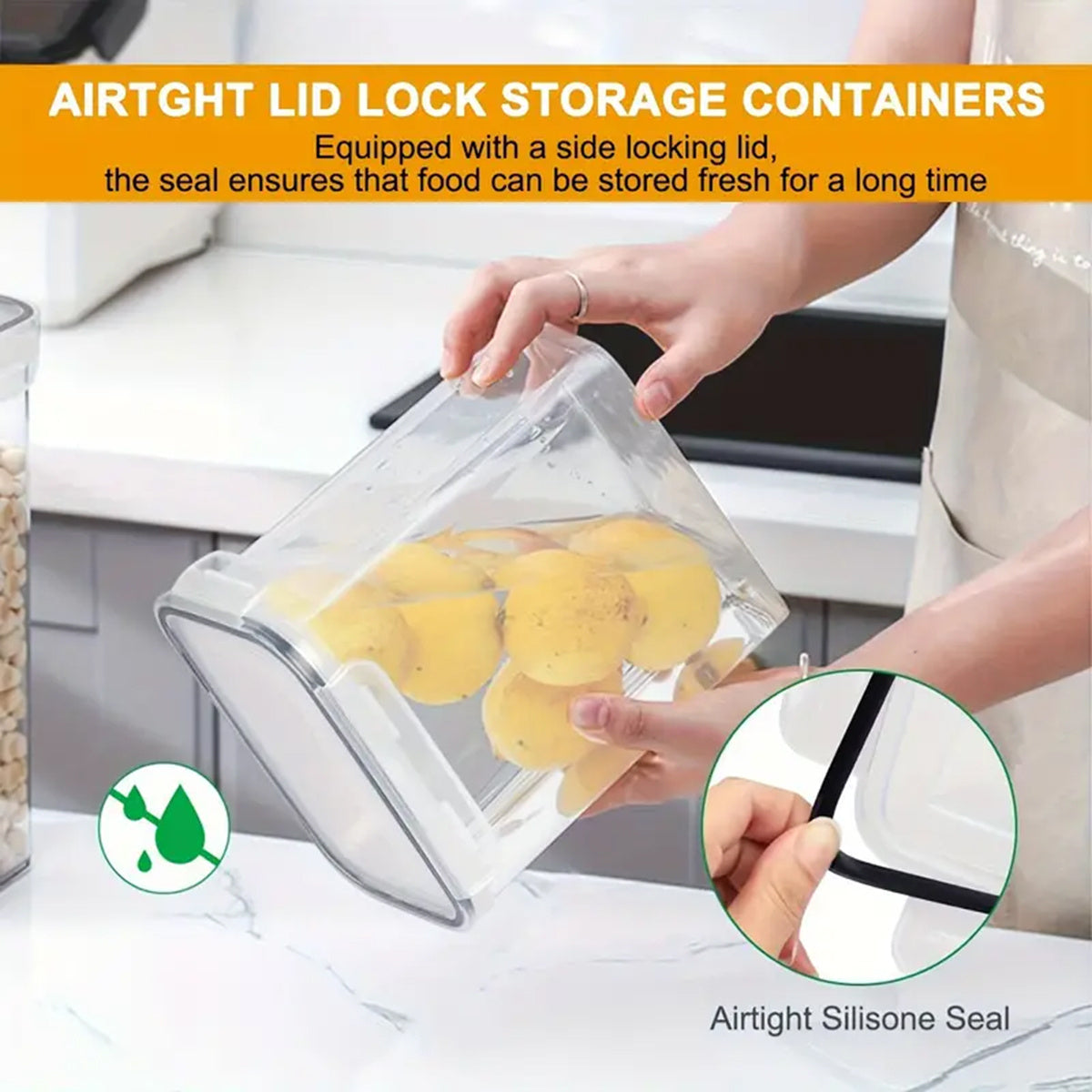 22pcs Kitchen Storage Containers, (11 Container + 11Lid) Food Storage Tanks, Kitchen Preservation And Storage Boxes, Plastic Storage Boxes, For Grains, Flour, Sugar, With Labels + Marks, Kitchenware, Baking Container