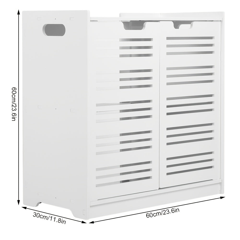 White Bathroom Cabinet, Waterproof Toilet Storage Cupboard Shelf Floor Standing Toilet Silm Shelf Storage Rack with Drawer Space Saver Organizer for Living Room Bedroom Kitchen Hallway 17 X 22 X 56Cm
