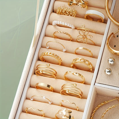 86pcs Fashionable Elegant Necklace, Earrings, Rings, and Studs Jewelry Set for Women & s - Versatile Casual Attire or Holiday Gift, No Box Included