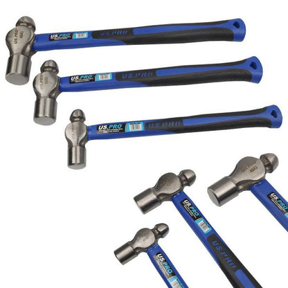 US PRO 3pcs Ball Pein Hammer Set With Fibreglass Handle 8, 16, 32oz Hammers NEW