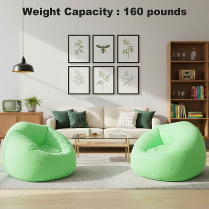 Inflatable Lazy Sofa Plush PVC Thick Bottom Outdoor Indoor Portable Folding Single Air Chair 1pc