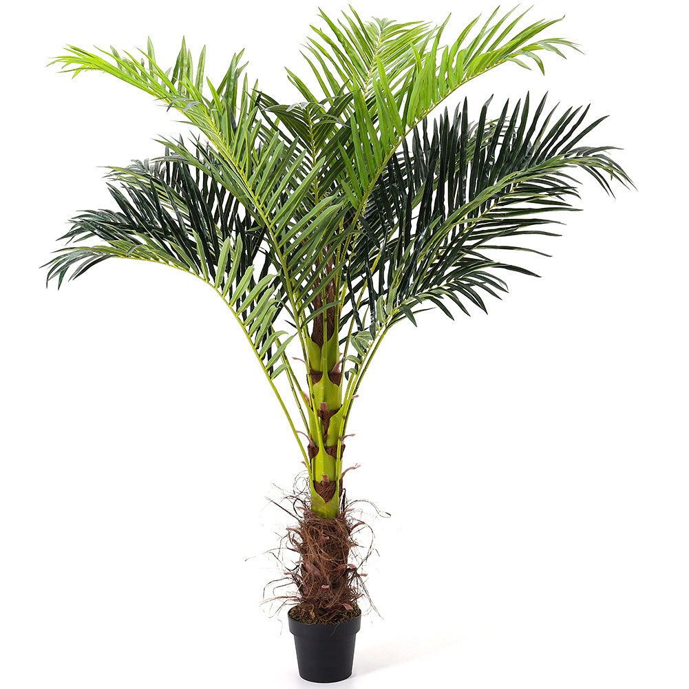 Large 180cm Artificial Plants Areca Palm Fake Tropical Tree Faux Plants for Indoors and Outdoors Artificial Foliage and Plastic Pot for Party Office Home House Decorations