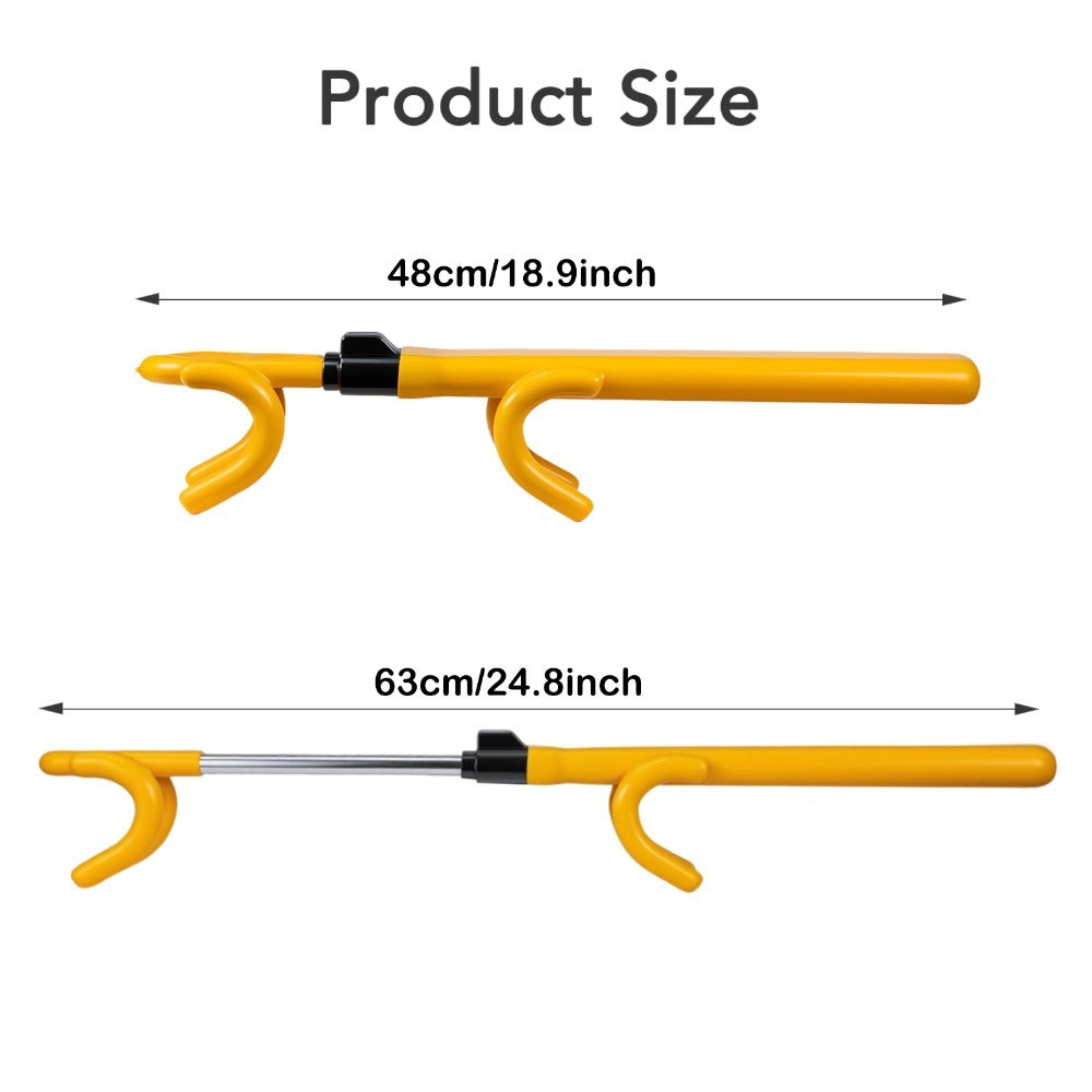 Steering Wheel Lock Heavy Duty Double Lever, Adjustable 48–63cm Universal Anti-Theft Car Lock with 2 Keys for Cars, SUVs, Trucks & Vans – Alloy Steel Vehicle Security Lock Yellow