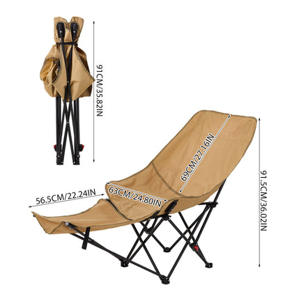 Portable High-Back Moon Chair (Three-Position Adjustment) Seat or Recline, Side Storage Pocket,Foldable Outdoor Chair Camping Picnic Lounger, Midday Rest Fishing Chair, Garden Seat Three Colours Available (Complimentary Storage Bag)
