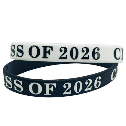 24pcs Class of 2026 Graduation Silicone Wristband, Graduation Wristband 2026 Graduation Celebration Wristband, Graduation Party Souvenir Set Suitable for Graduation Party Commemorative Gifts (Black, White)