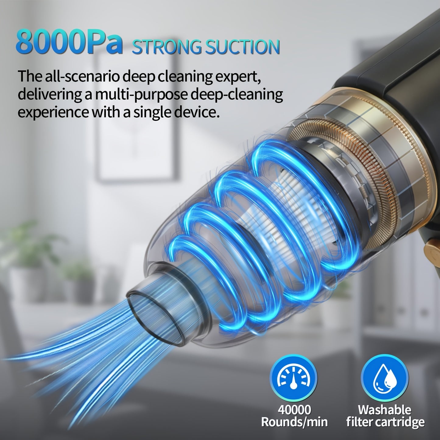 Vacuum Cleaner Powerful Suction for Pet Hair Hardwood Floor Carpet, USB Rechargeable Portable Handheld Vacuum for Home Car Office, Small Dust Cup, Ideal Gift for Anniversary Birthday