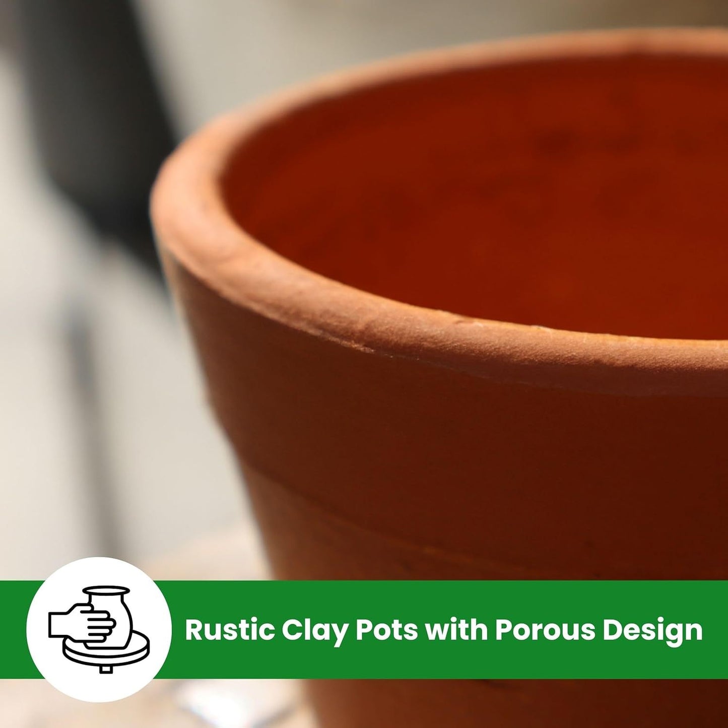 Clay Pots for Plants with Saucer - Terracotta Plant Pots with Drainage Hole, Pots for Plants for Indoor/Outdoor Use