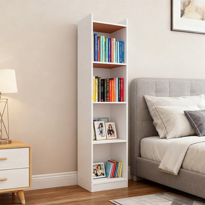 5-Tier Slim Storage Shelf Narrow Bookcase Organiser for Hallway Entryway Living Room & Office – Freestanding Corner Floor Cabinet Open Shelving Unit Easy Assembly