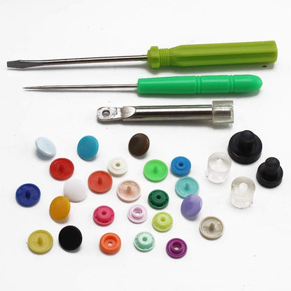 Button Snap Pliers + 360 Piece Set T5 Plastic Button Snap Fasteners 24 Colour Stainless Steel Button Snap Pliers Abrasion Resistant Button Snap Pliers for Garment Sewing Processes