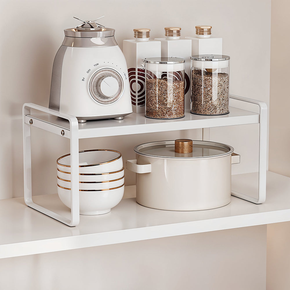 1pc Kitchen Spice Rack, Kitchen Cupboard Shelves Organiser, Durable Metal Sink Shelf Storage Rack, Countertop Storage Pantry, Versatile Cabinet Shelf Storage Unit Stand Holder for Home Kitchen Supplies and Utensils, Cups, Dish, Seasoning, Kitchen Organize
