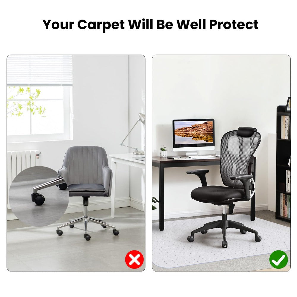 PVC Clear Chair Mat Non Slip Office Chair Desk Mat Floor Computer Carpet Protector Plastic Clear