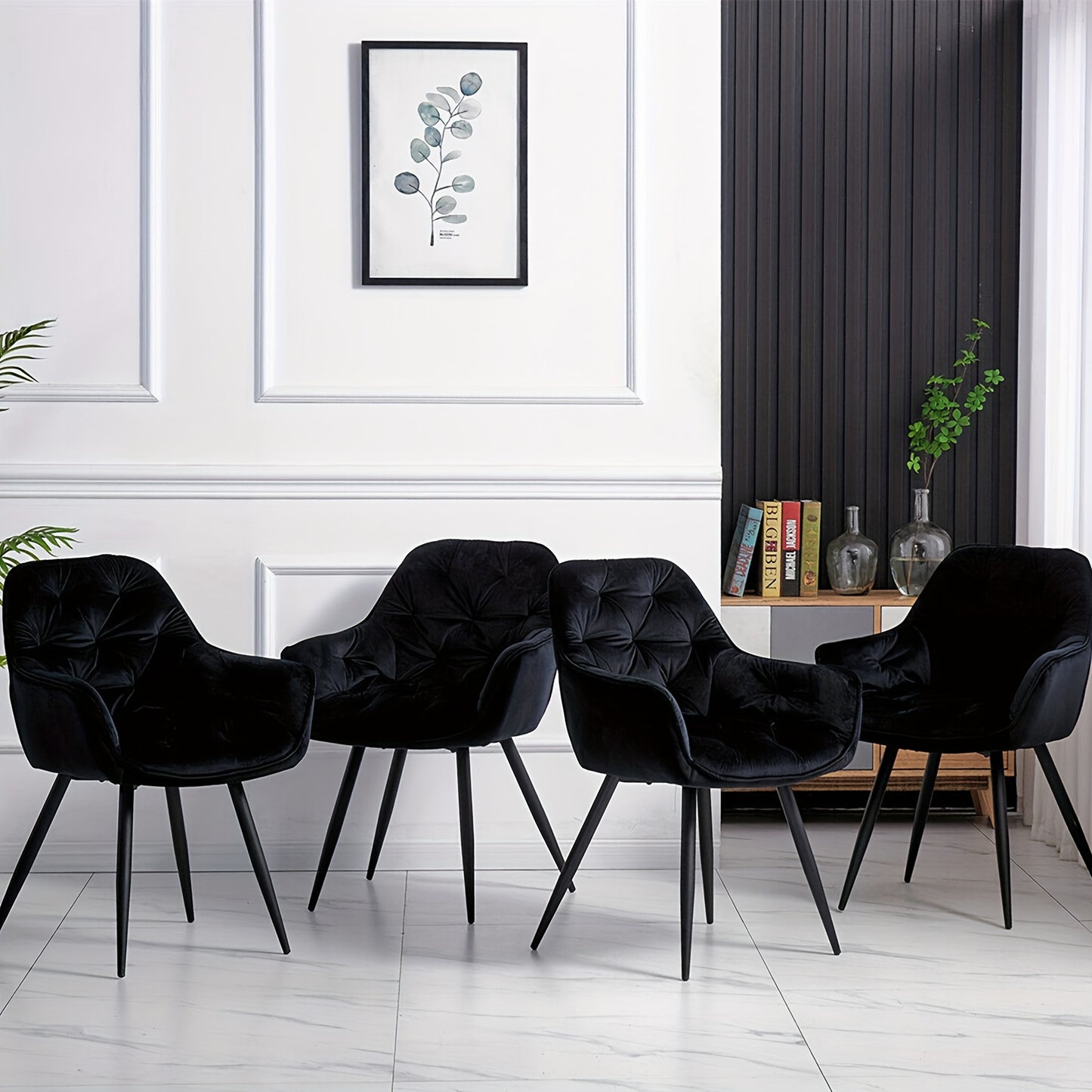 Velvet Dining Chairs with Armrests – Upholstered High-Density Foam Seat, 83cm Tall, 1pc, 2pcs or 4pcs Set for Kitchen, Living Room, Bedroom & Lounge, 7 Colours