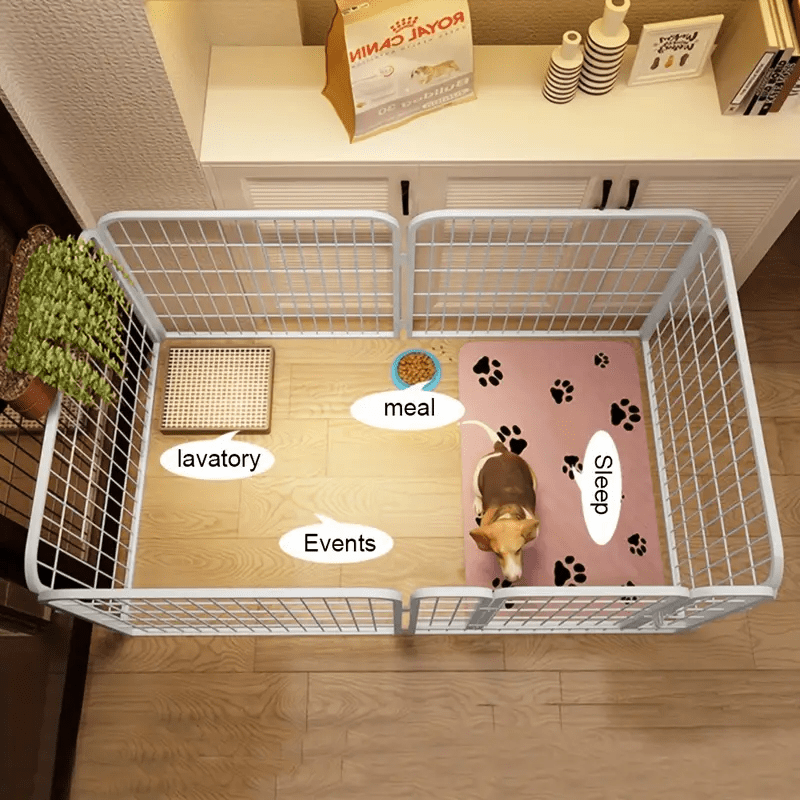 [Spacious Metal Dog Pen] Spacious Metal Dog Pen | 6-Panel Detachable Pet Pen, Small And Medium Exercise Pen, Easy to Assemble - Versatile Shape for Dogs, Rabbits, Ducks And Other Small And Medium Animals, 120 X 60 X 60Cm