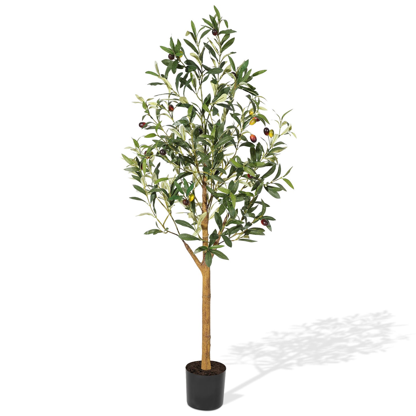 6FT/180cm Artificial Olive Tree Artificial Plant Large Artificial Plant Decoration Indoor Outdoor Home Office Kitchen Living Room Patio Garden Modern Decoration Best for Promotional Housewarming Halloween, Christmas Gift for Keeping Birds and Cats and Oth