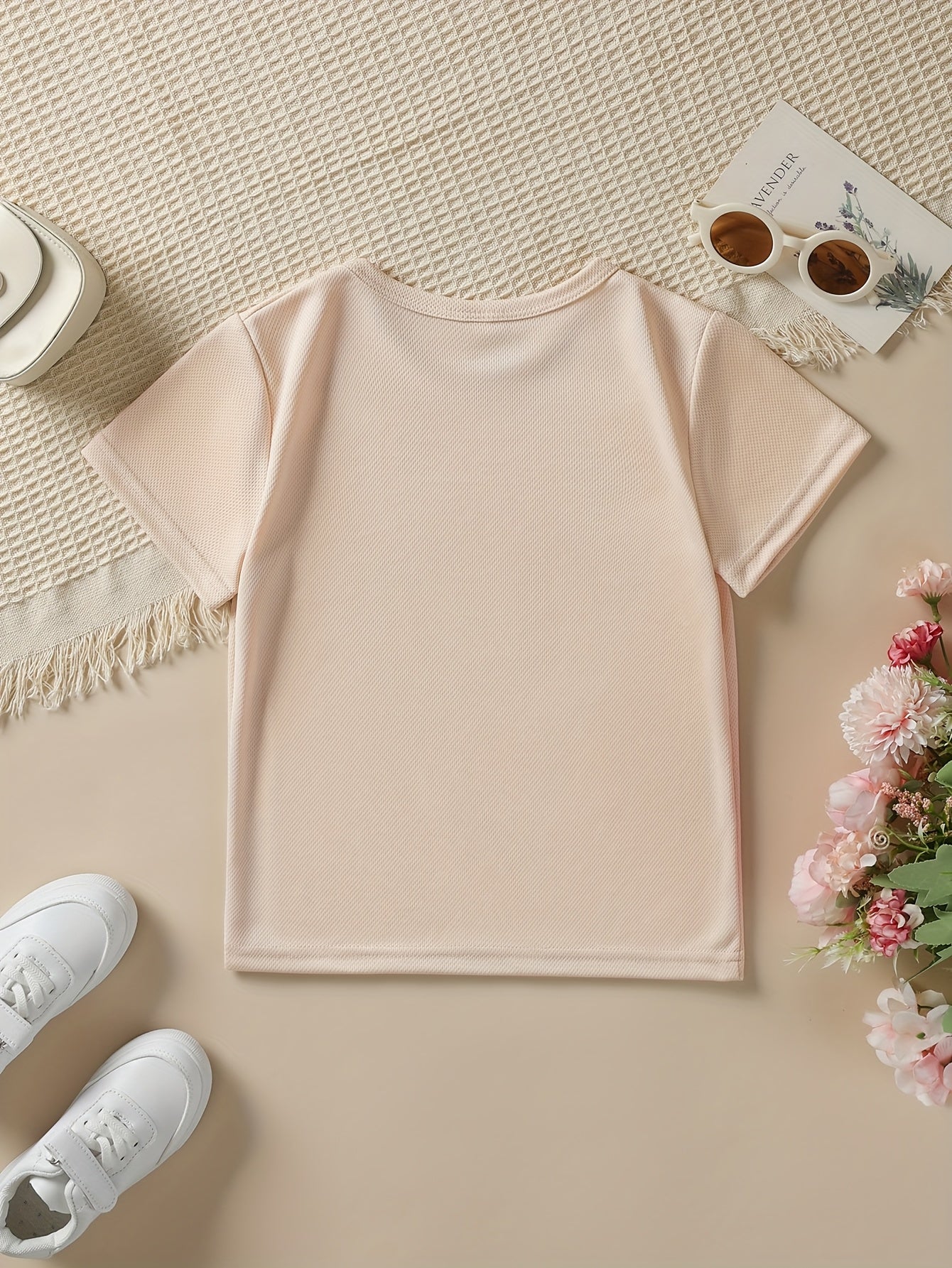 Summer Fashion Girls' Short Sleeve "I Love My Dad This Much" Letter Print Casual Top NYDX5737